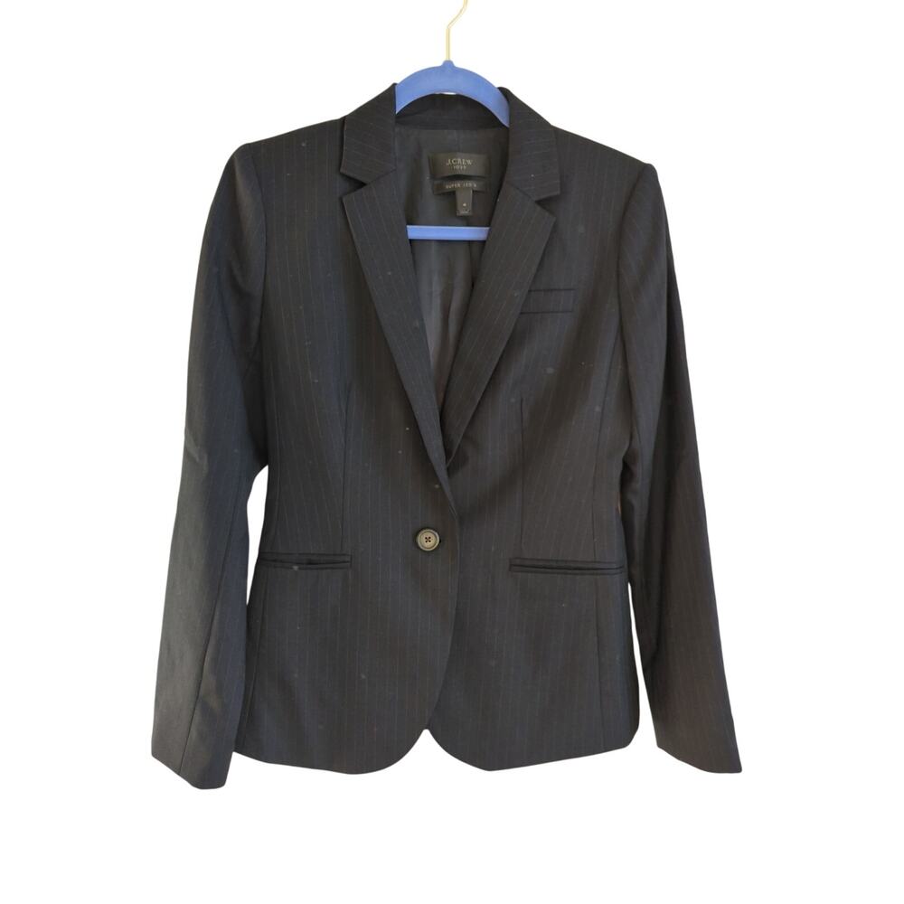 J.Crew 1035 Super 120's Wool Pinstripe Blazer - Size 4